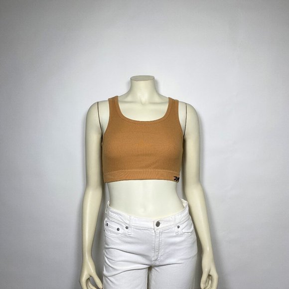 VICTORIA BECKHAM x REEBOK Tan Ribbed Sport Bra - Picture 1 of 6